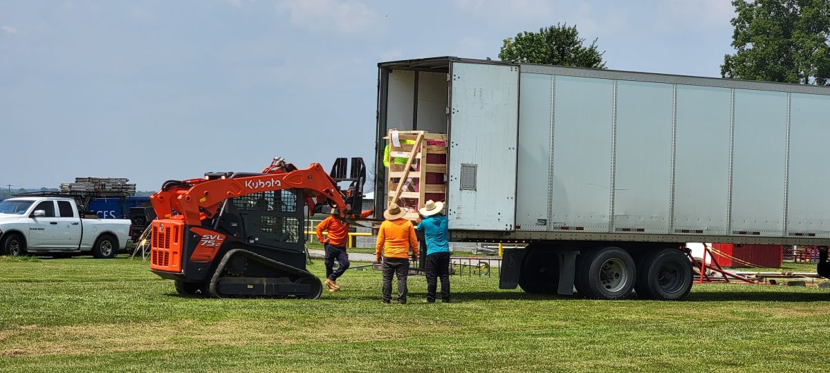 Playground being unloaded