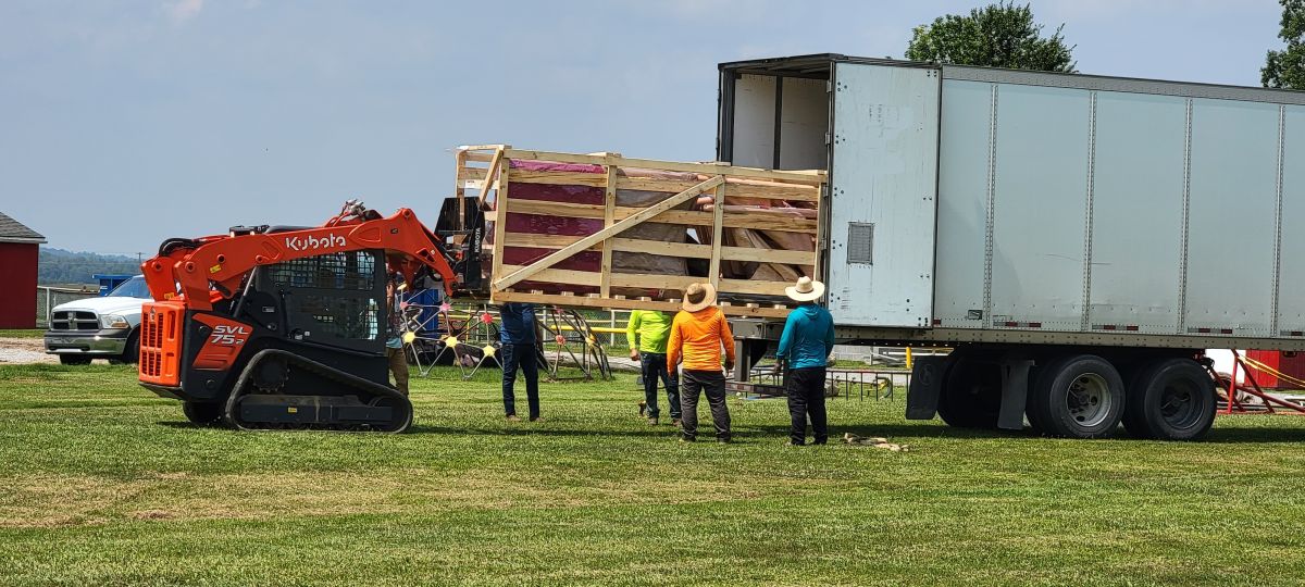 Playground being unloaded