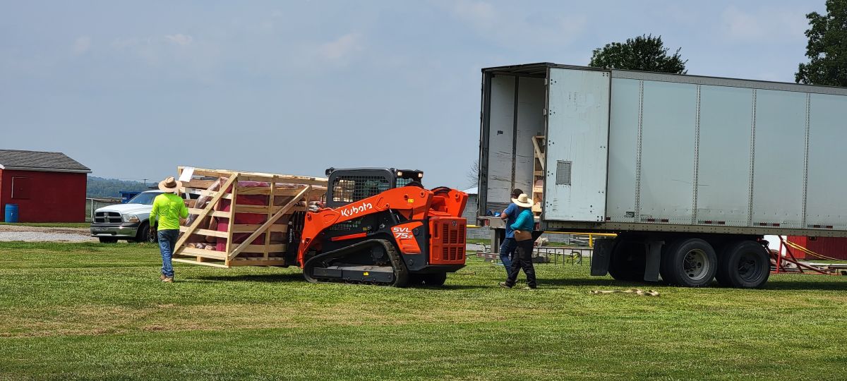 Playground being unloaded