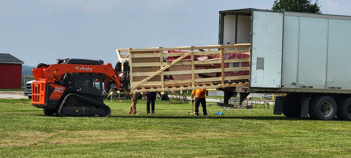 Playground being unloaded